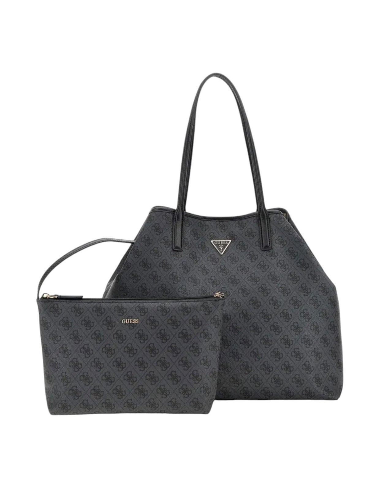 Guess Eco Victtoria large 2 in1 tote bag coal logo