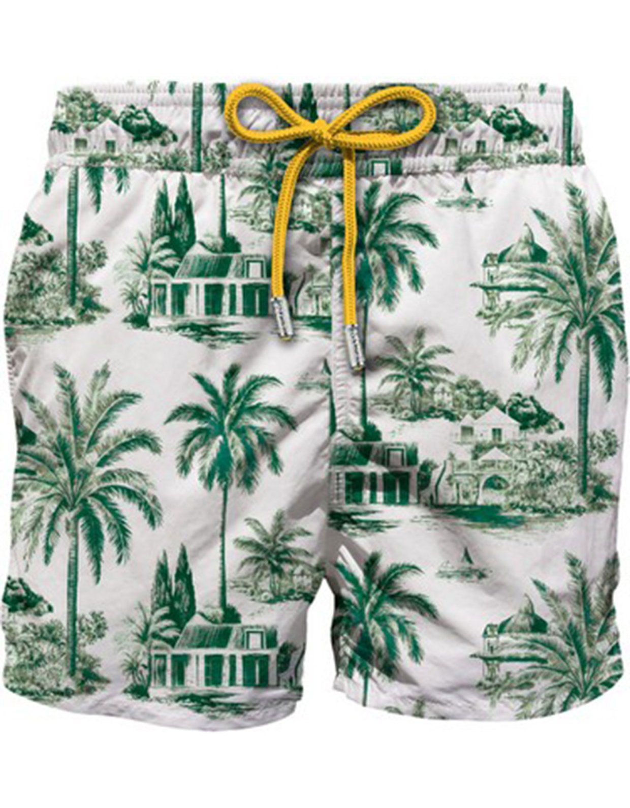 MC2 Saint Barth Mid-length gustavia swim shorts with toile de jouy print green