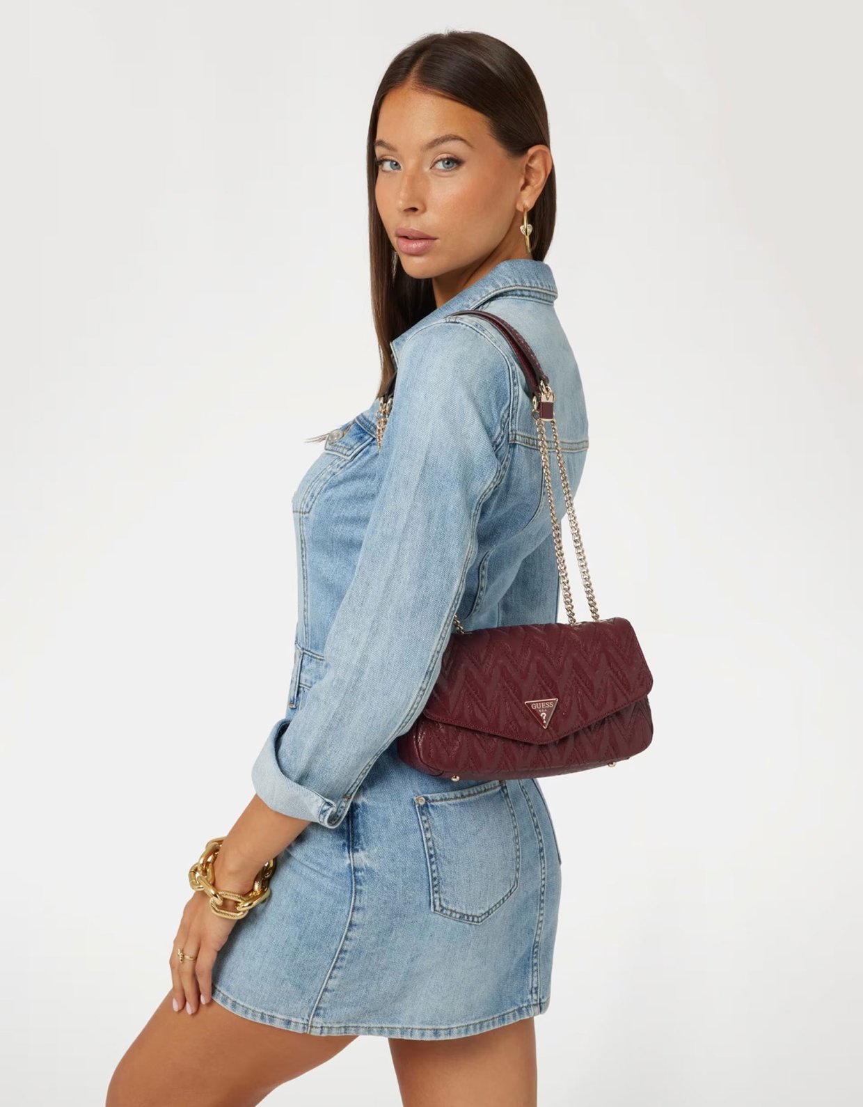 Guess Adelardcrossbody bag burgundy