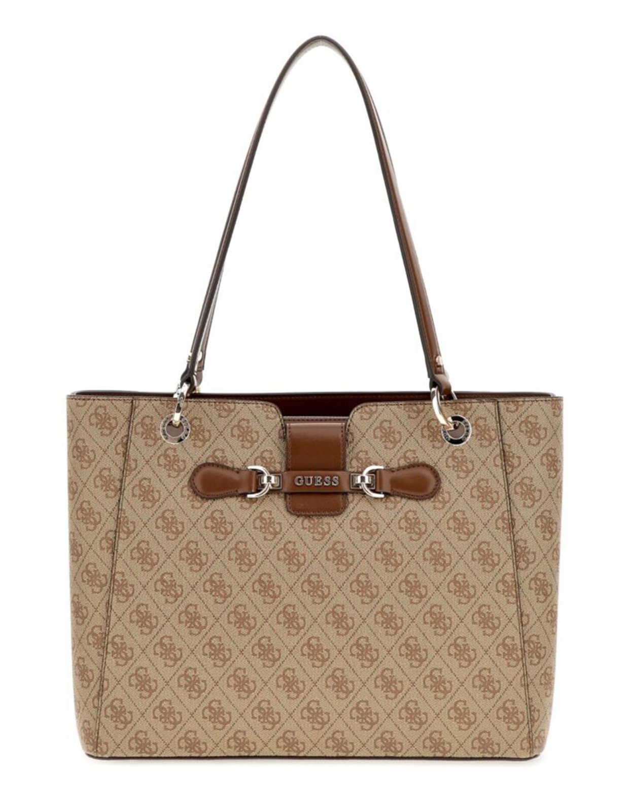 Guess Nolana noel tote bag latte logo brown