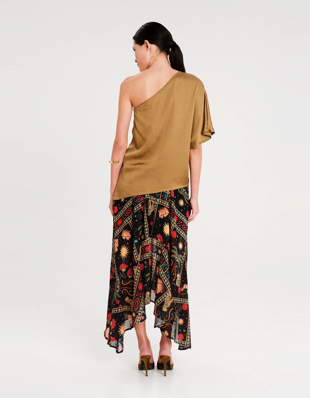 Peace and Chaos Hymn one shoulder top bronze