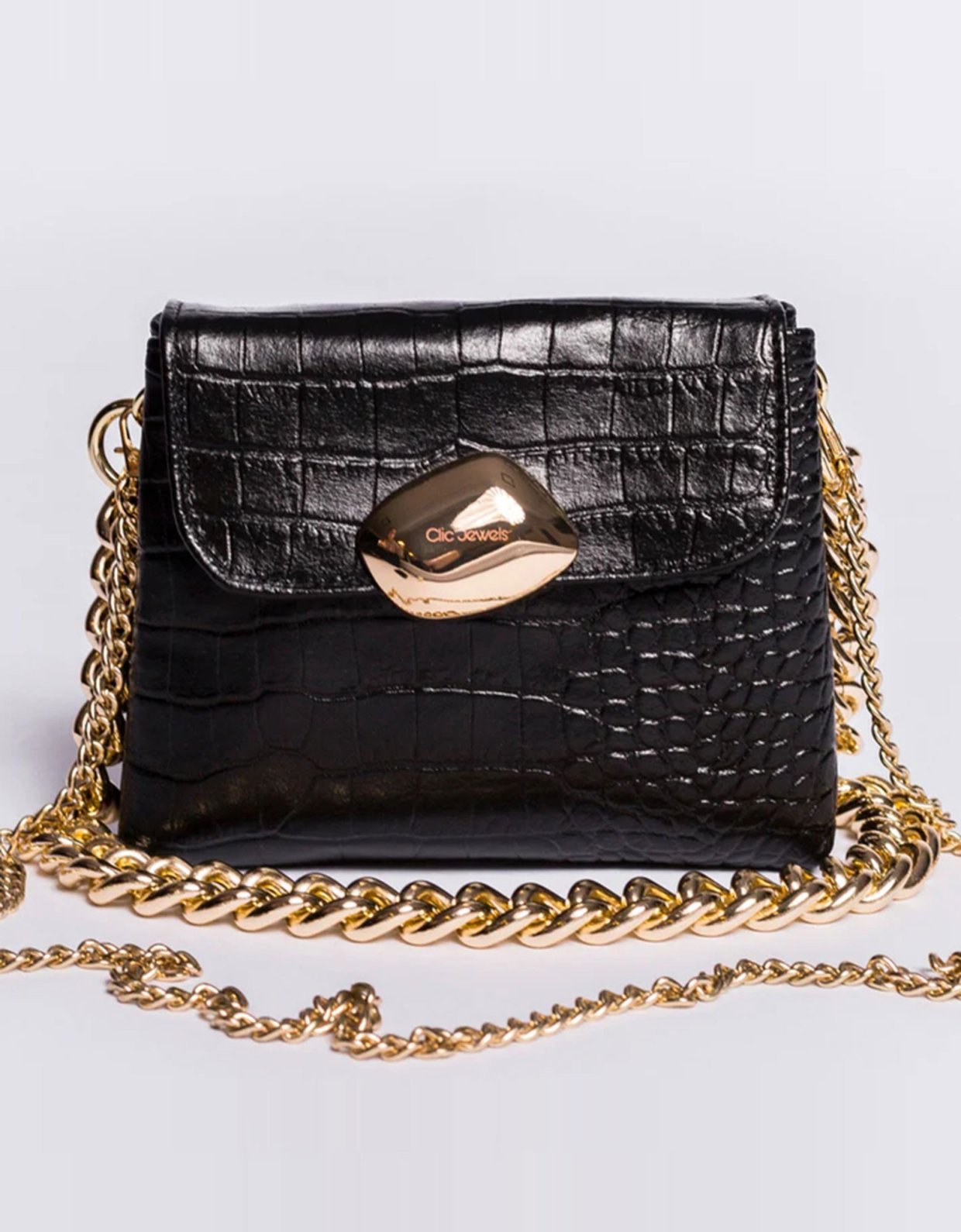 Clic Jewels Maya mini bag black croco