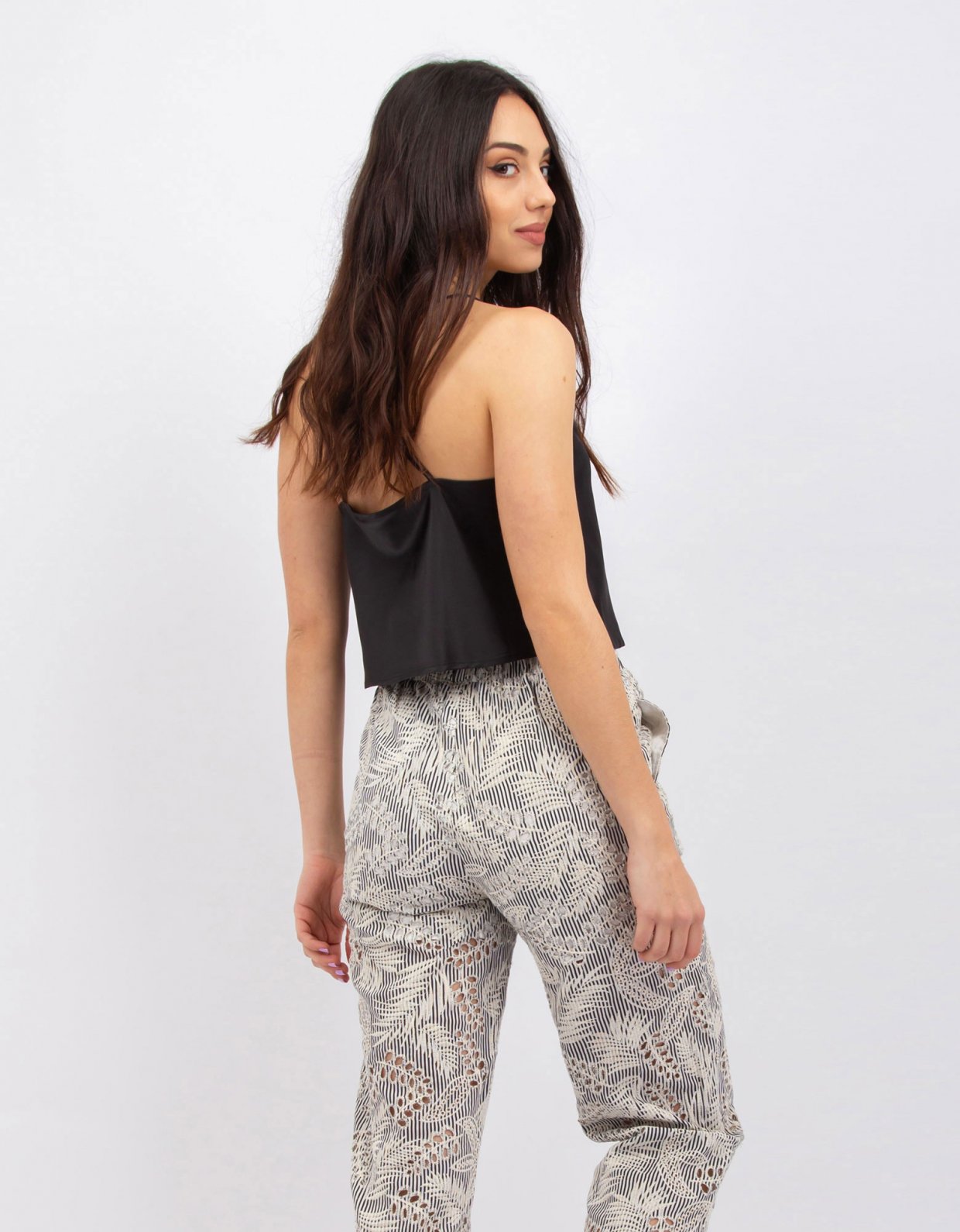 Kendall + Kylie Embroidered stiped B/W pants