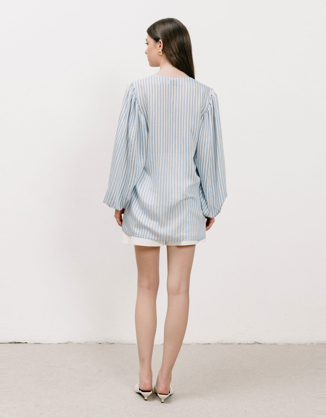 Georgia Sini Sable blue striped shirt