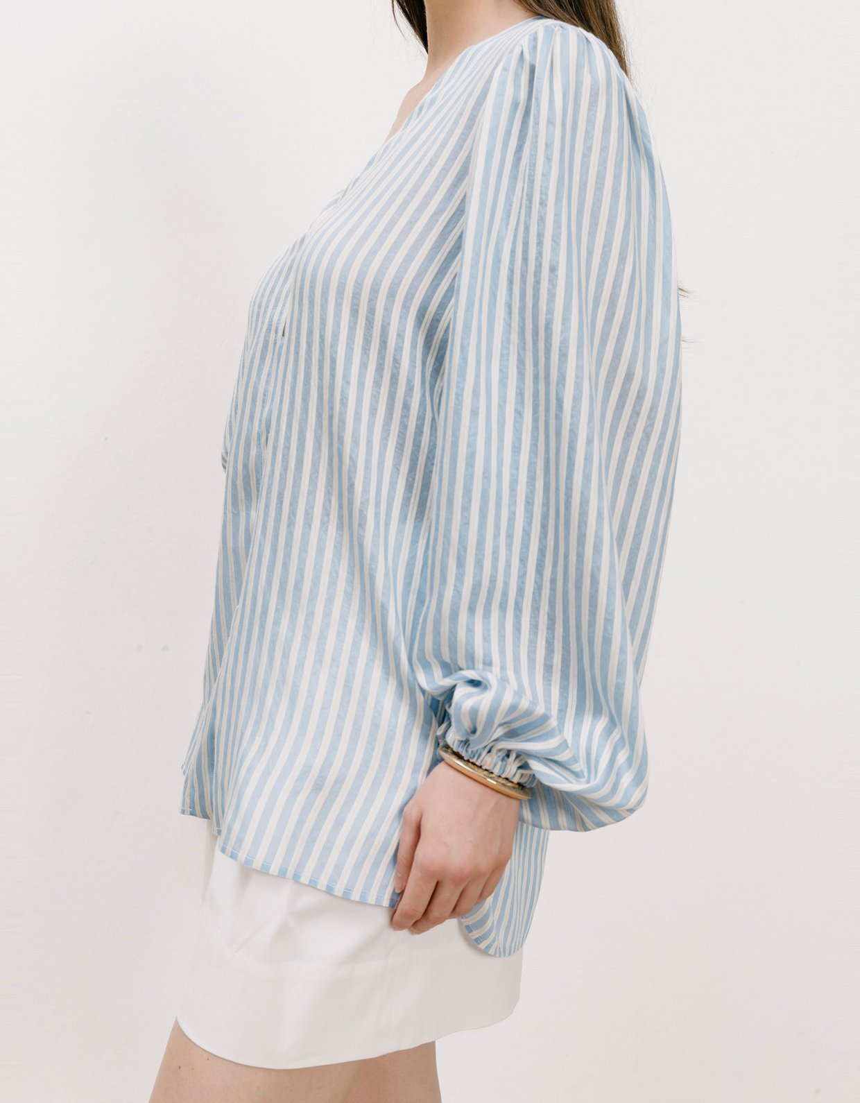 Georgia Sini Sable blue striped shirt