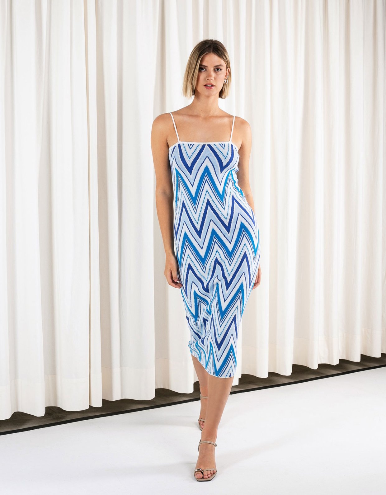 Ciel Concept Blue symmetry midi dress