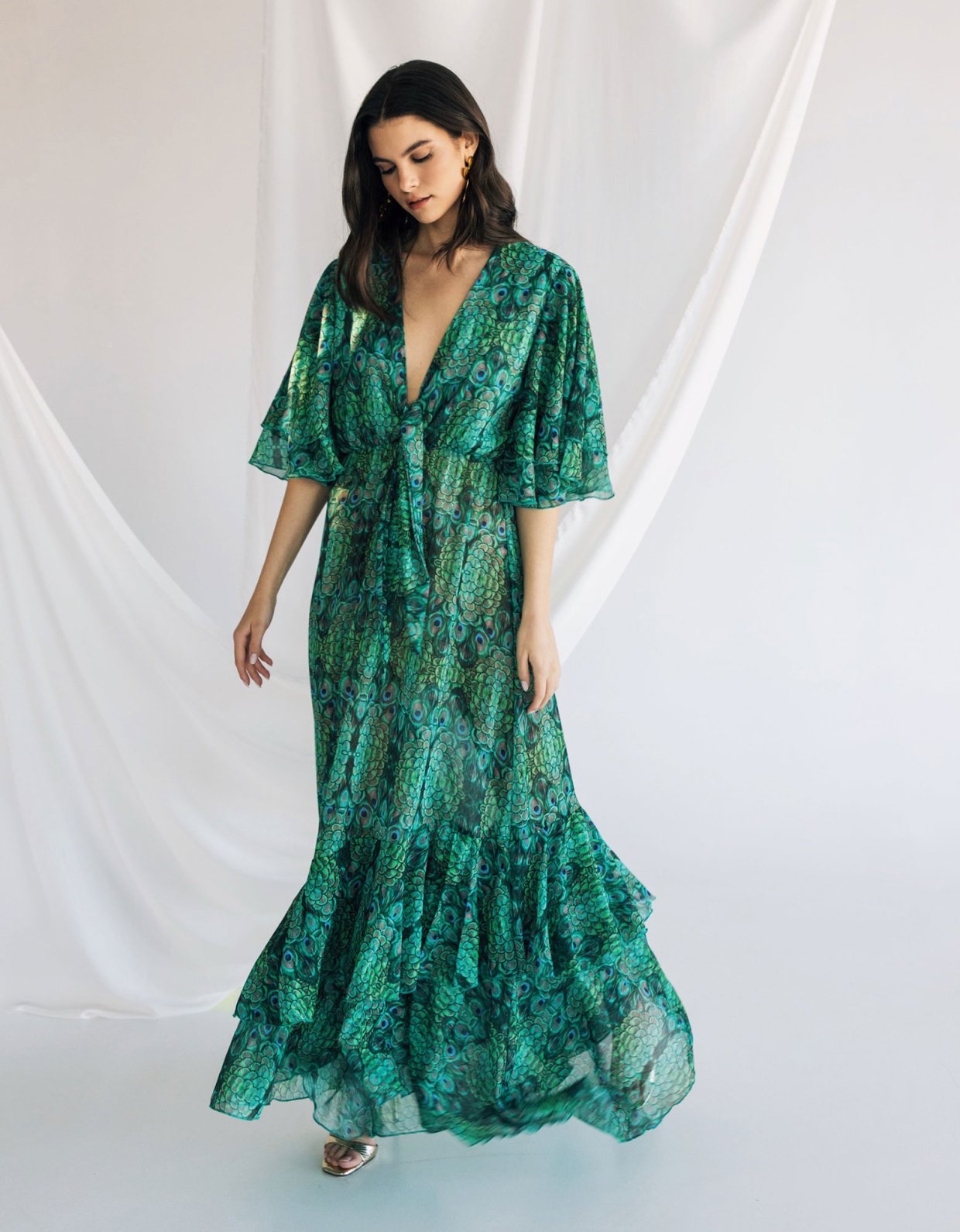 Ciel Concept Peacock maxi dress