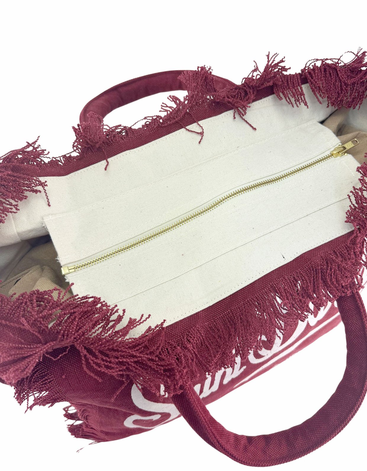 MC2 Saint Barth Vanity bordeaux cotton canvas tote bag