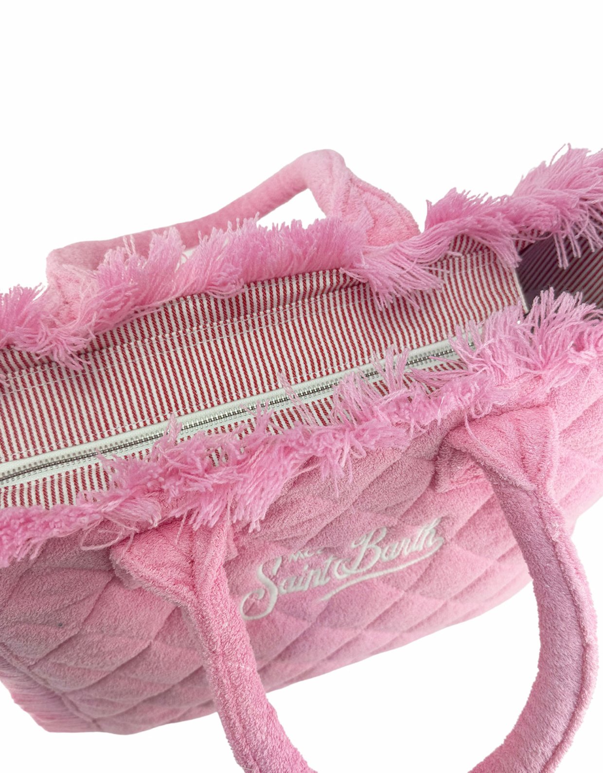 MC2 Saint Barth Vanity pink quilted terry sponge tote bag