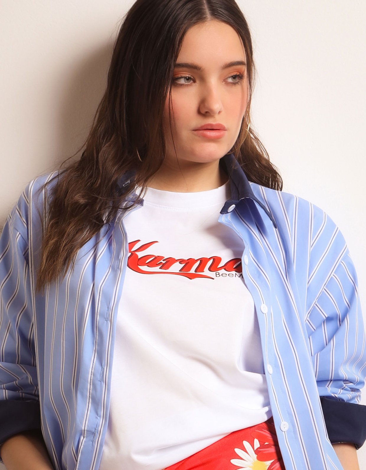 Bee Me Karma white t-shirt