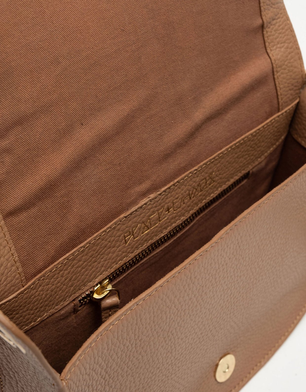 Peace and Chaos Karma tassel crossbody flap bag clay brown