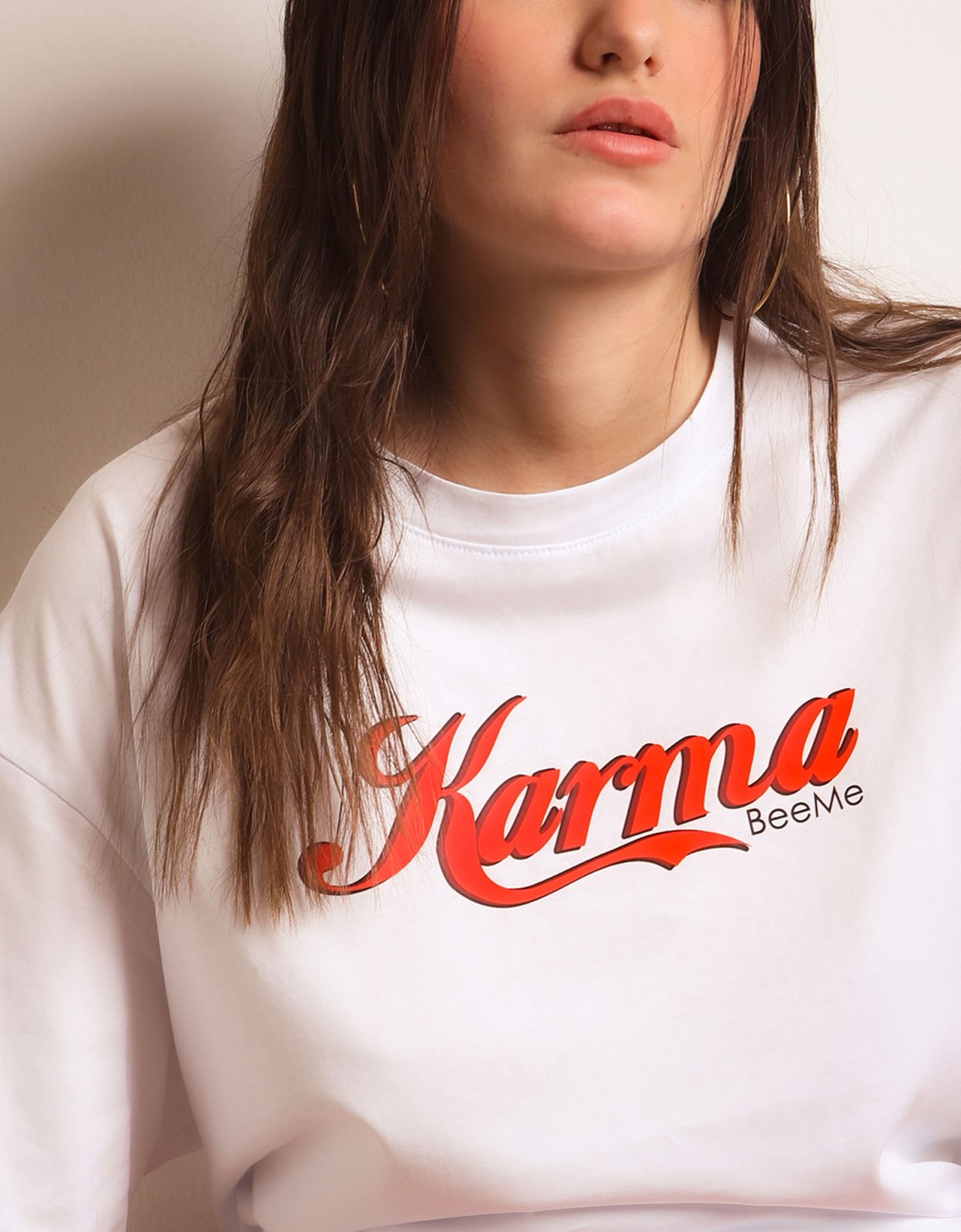 Bee Me Karma white t-shirt