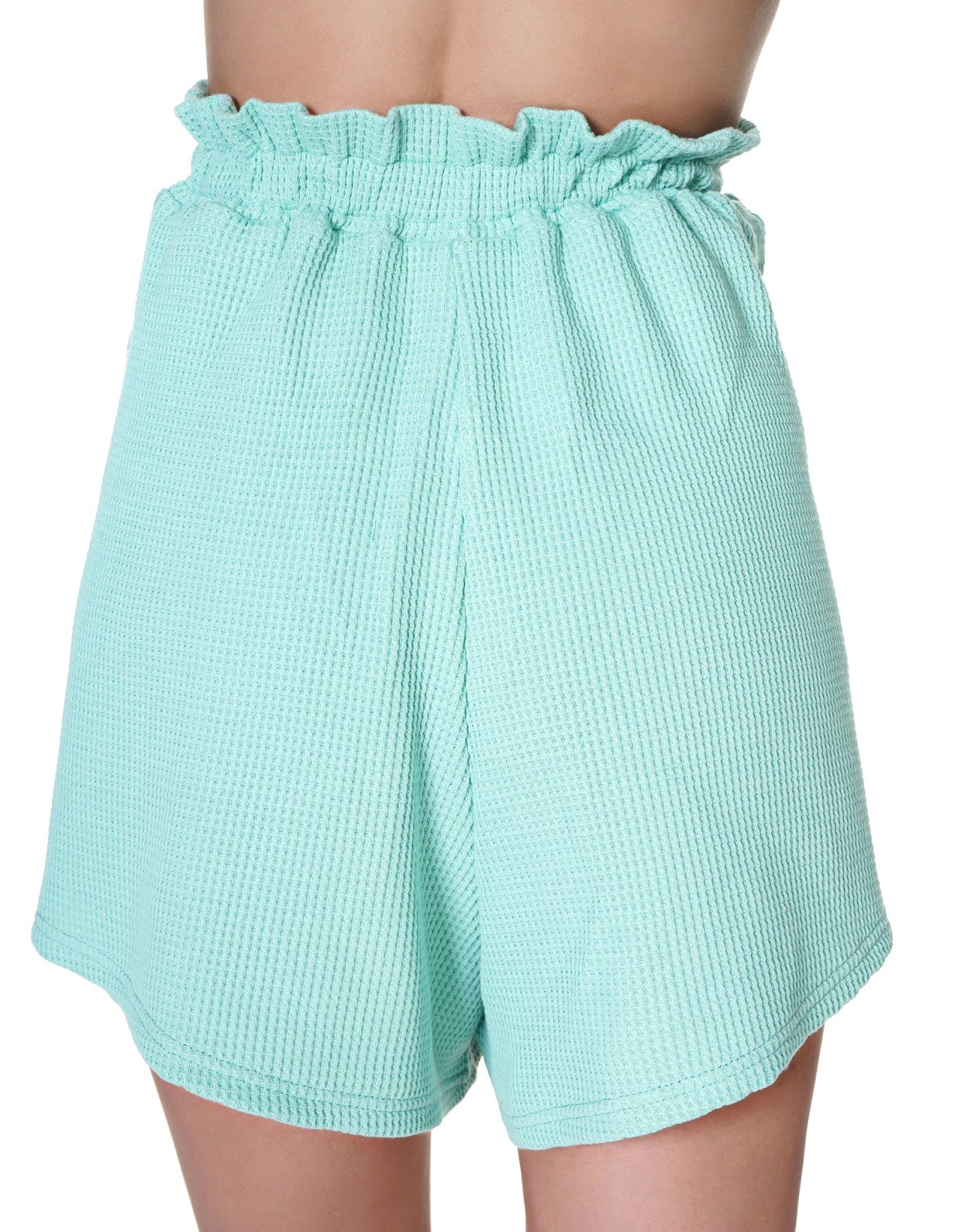 Kendall + Kylie Waffle shorts pistachio green