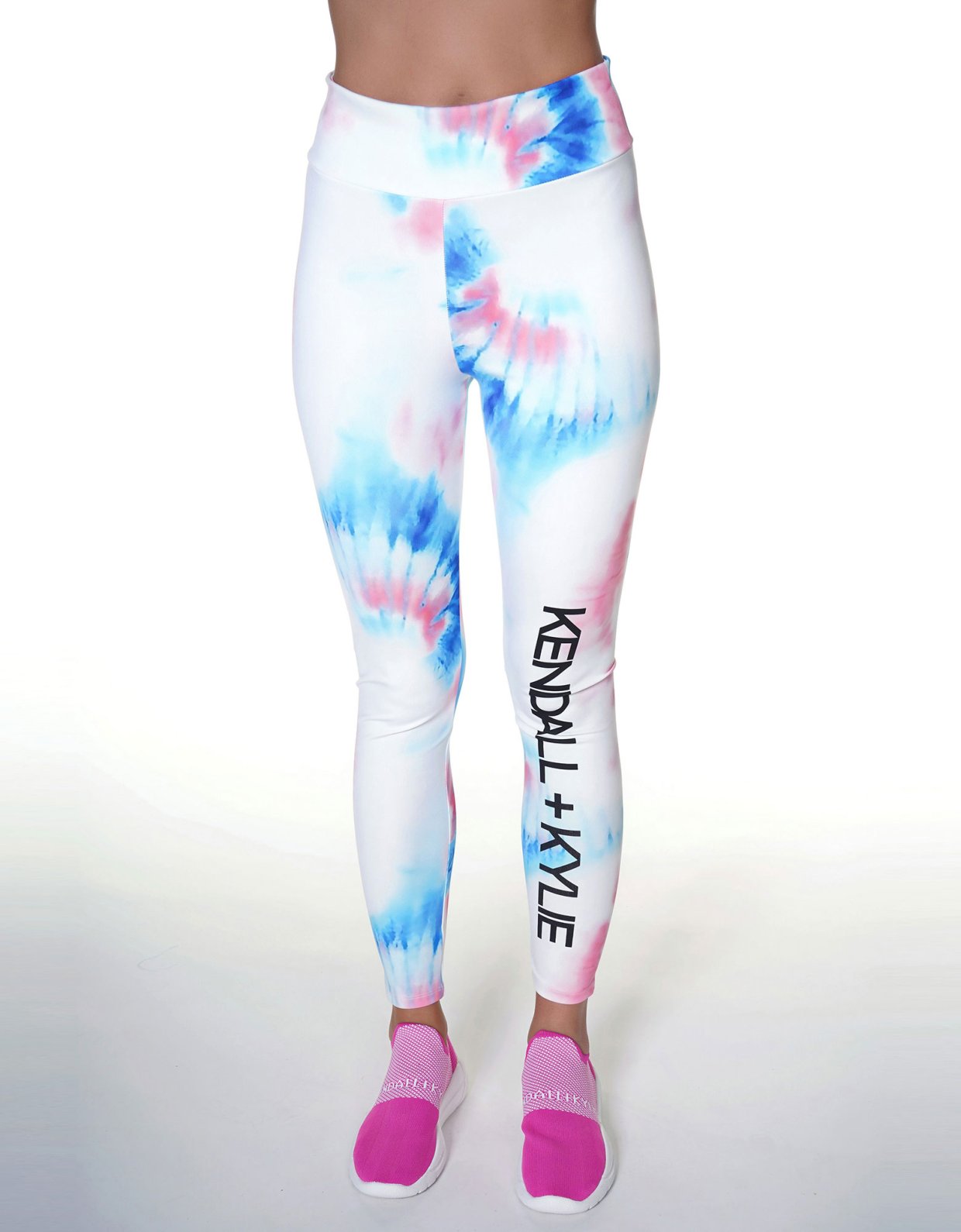 Kendall + Kylie Splash vertical logo leggings tie dye