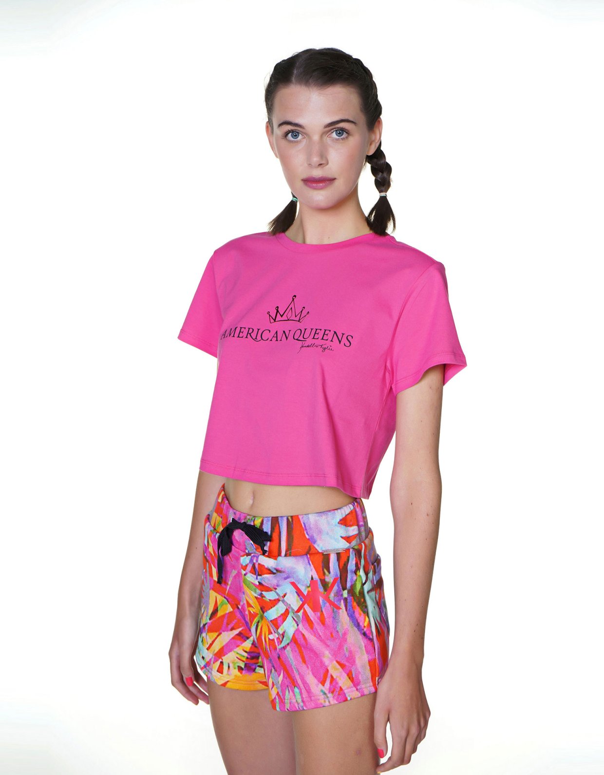 Kendall + Kylie Tropical palm shorts
