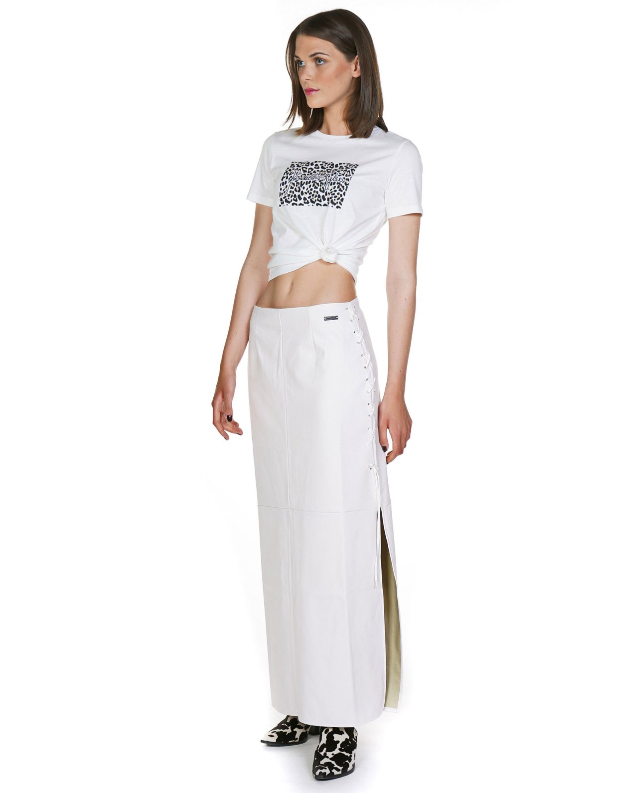 Kendall + Kylie Print patcht-shirt off white