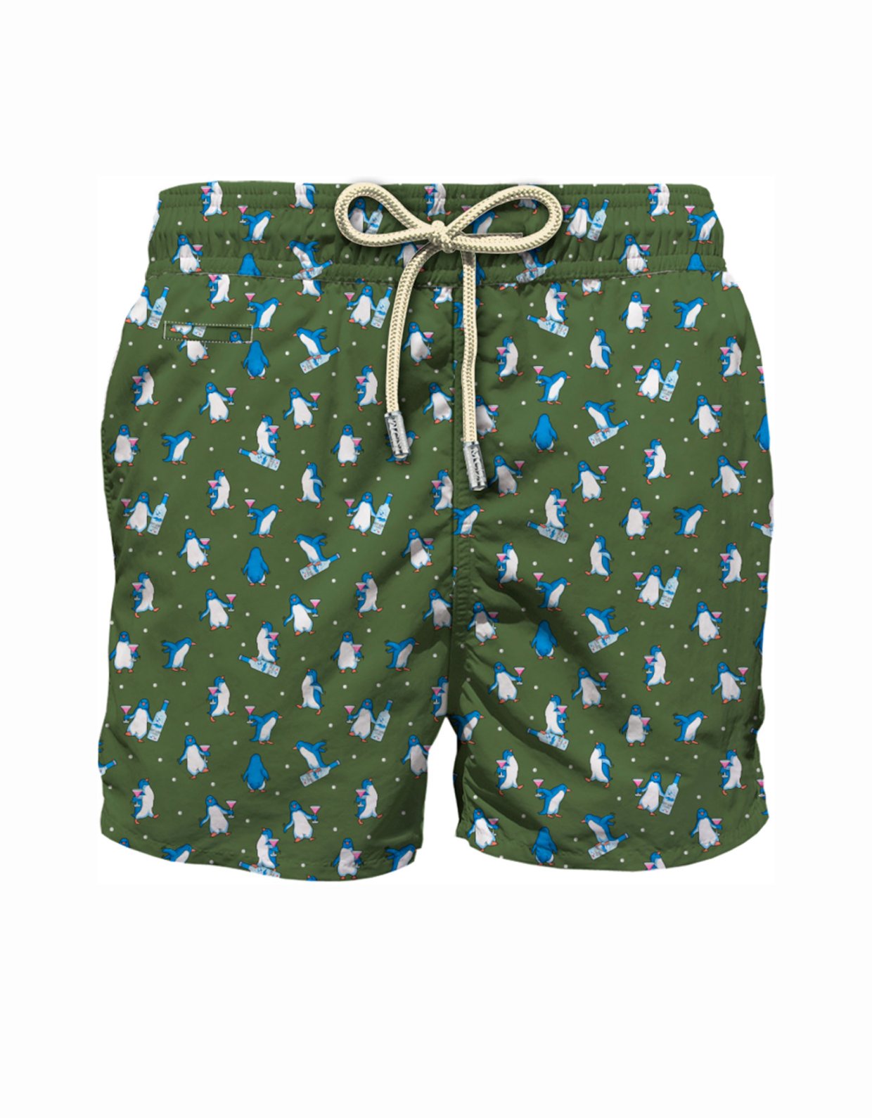 MC2 Saint Barth Green lighting micro swim shorts with icy bar print