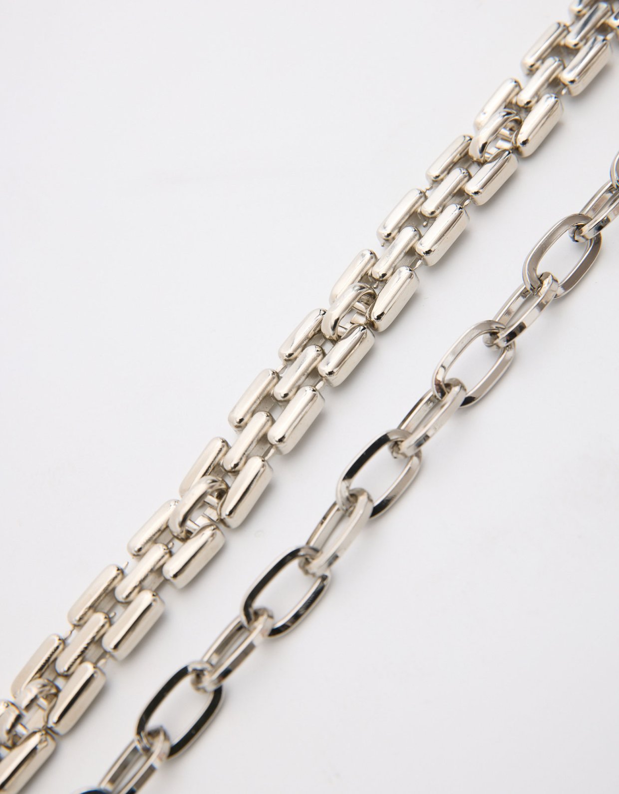 Leather Twist Silver bond chain belt