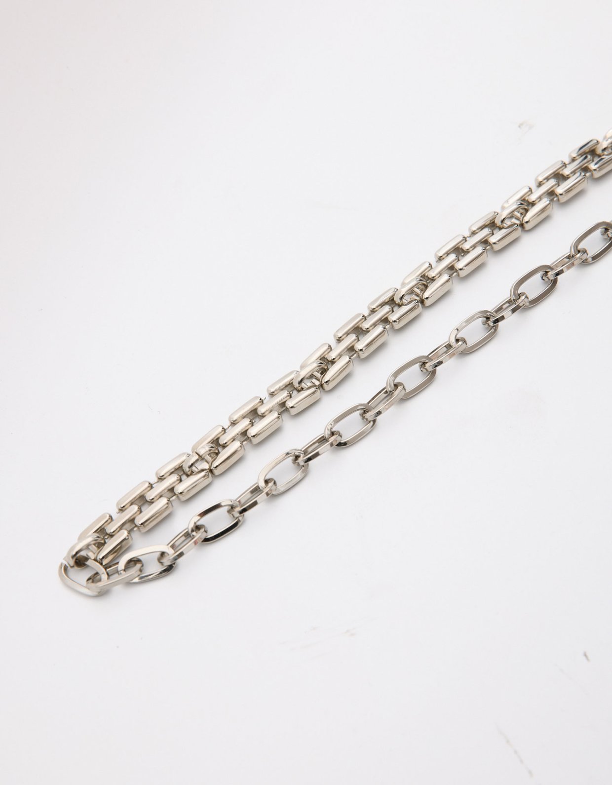 Leather Twist Silver bond chain belt