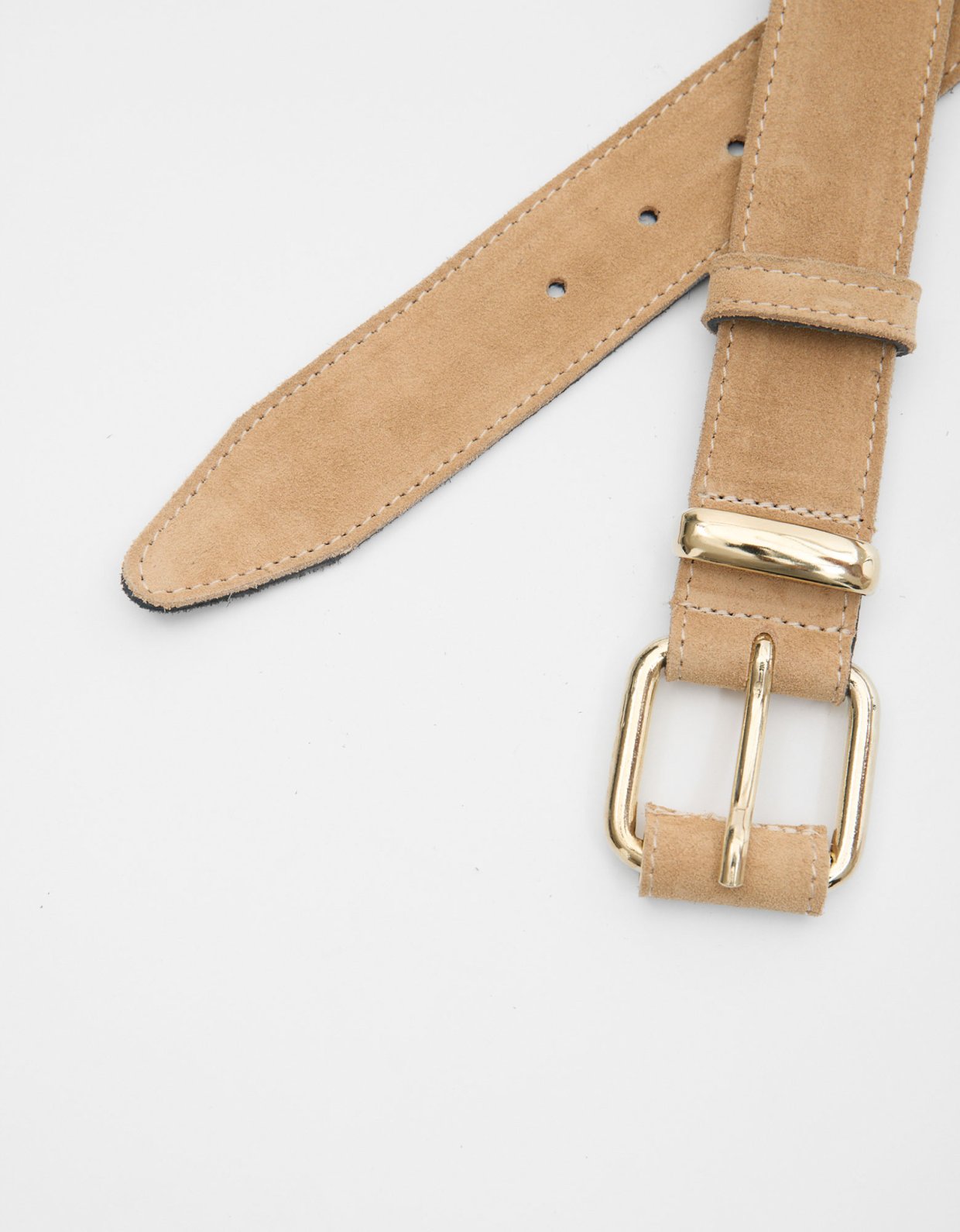 Leather Twist Pastel belt beige suede