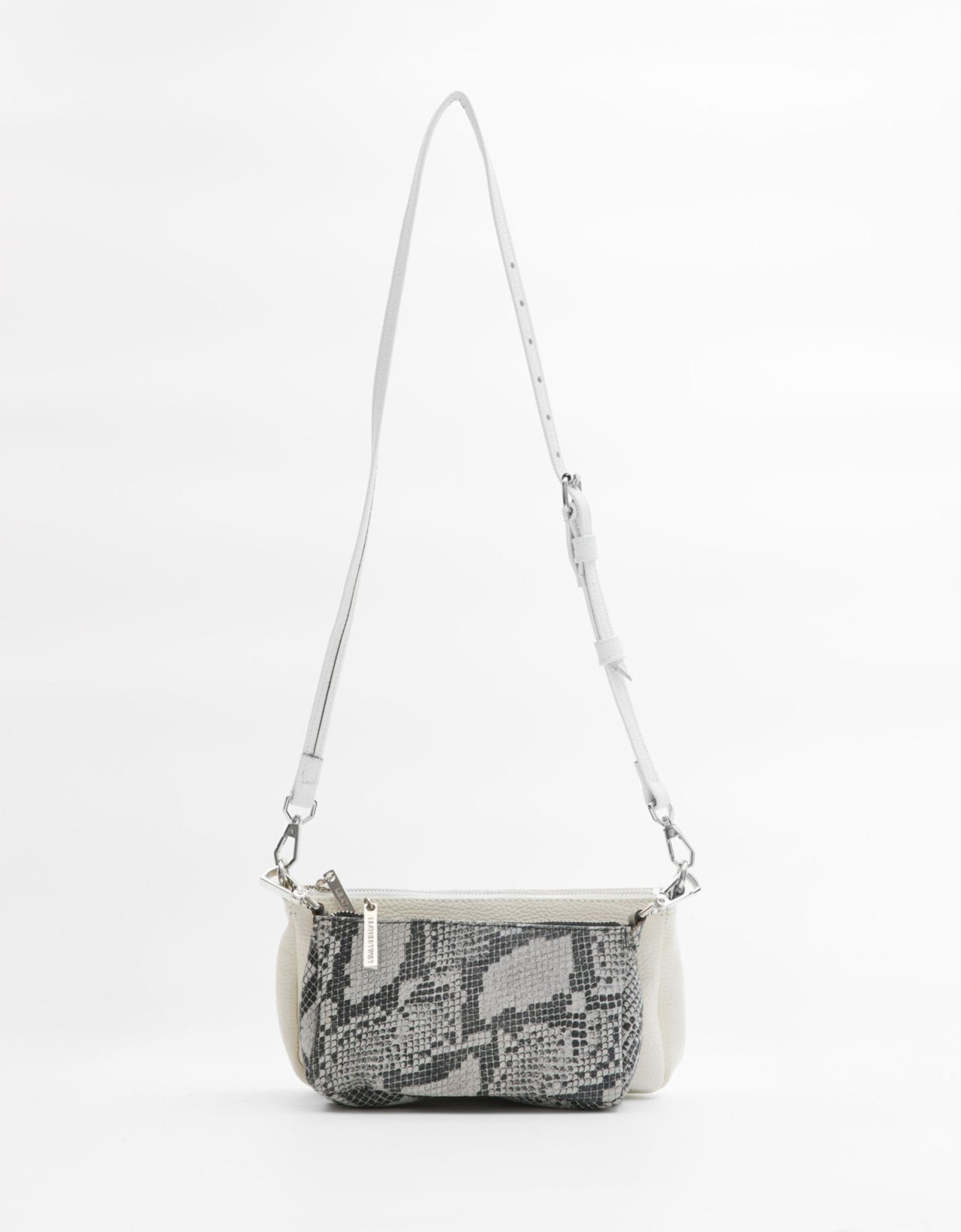 Leather Twist Alter ego bag white snake