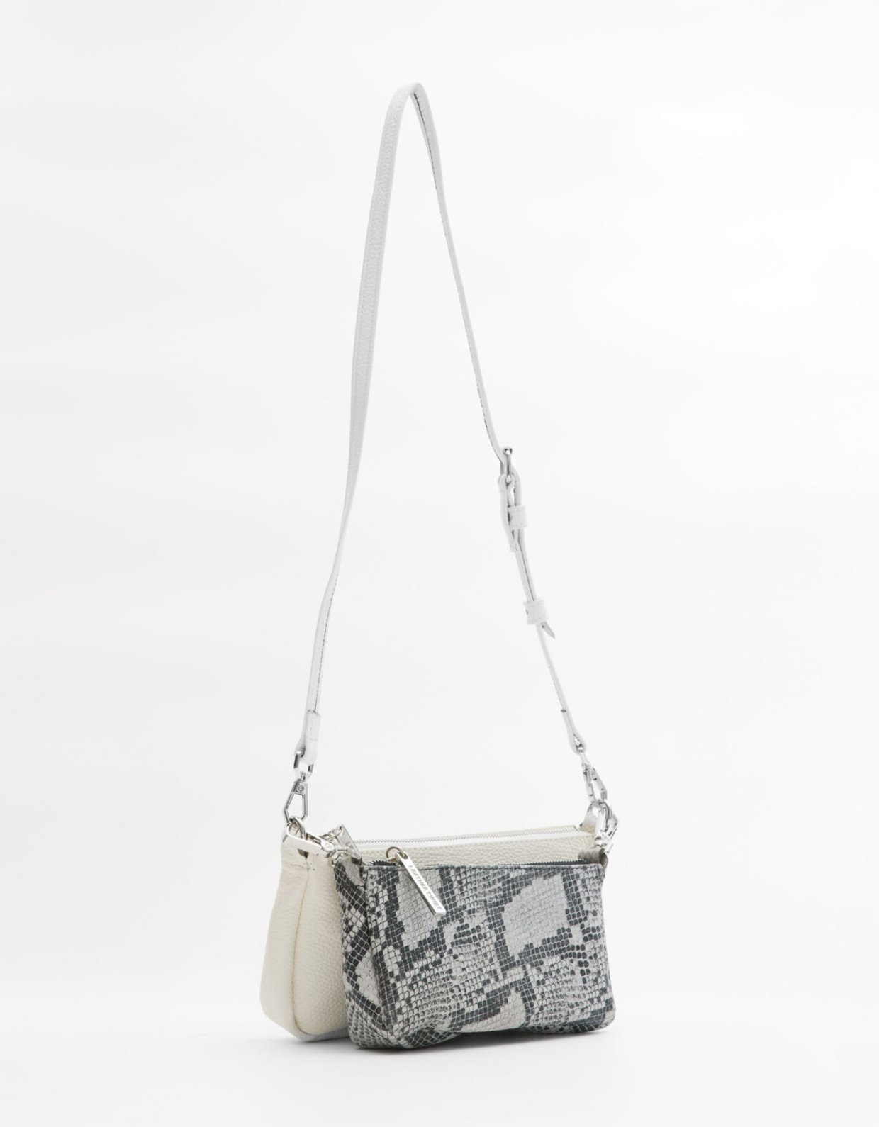 Leather Twist Alter ego bag white snake