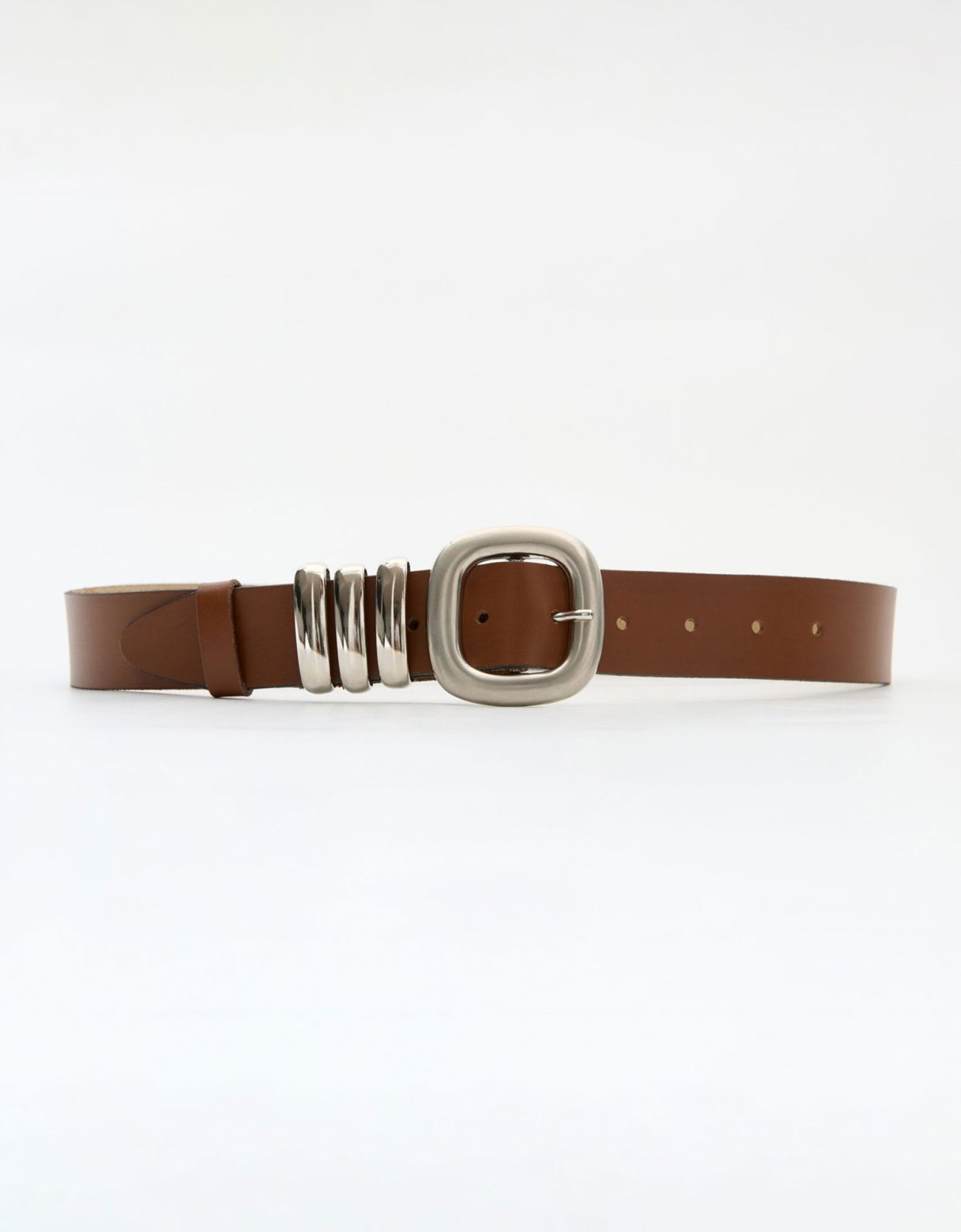Leather Twist Rail belt taba