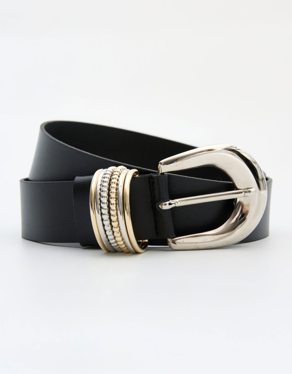 Leather Twist Treasure belt black