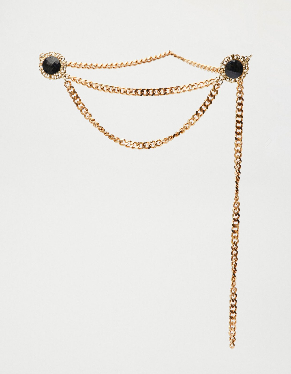 Leather Twist Lory gold chain belt