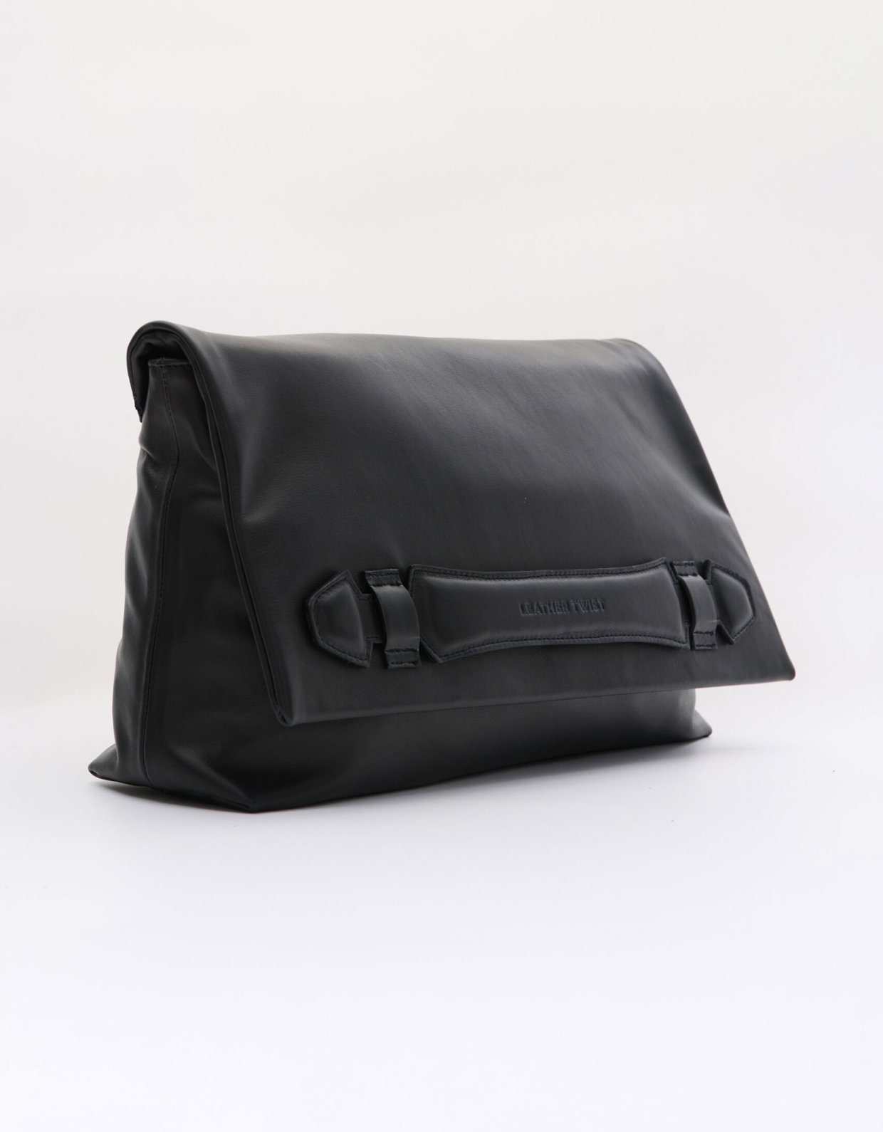 Leather Twist Nest bag black