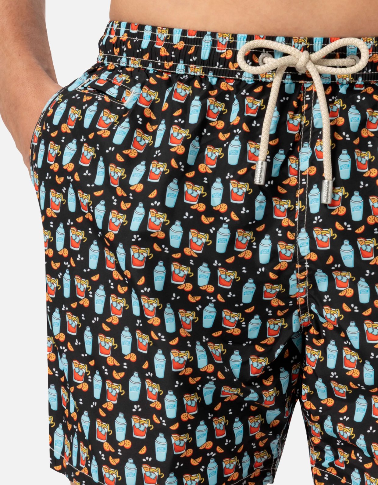 MC2 Saint Barth Lightweight fabric swim shorts lighting with negroni print