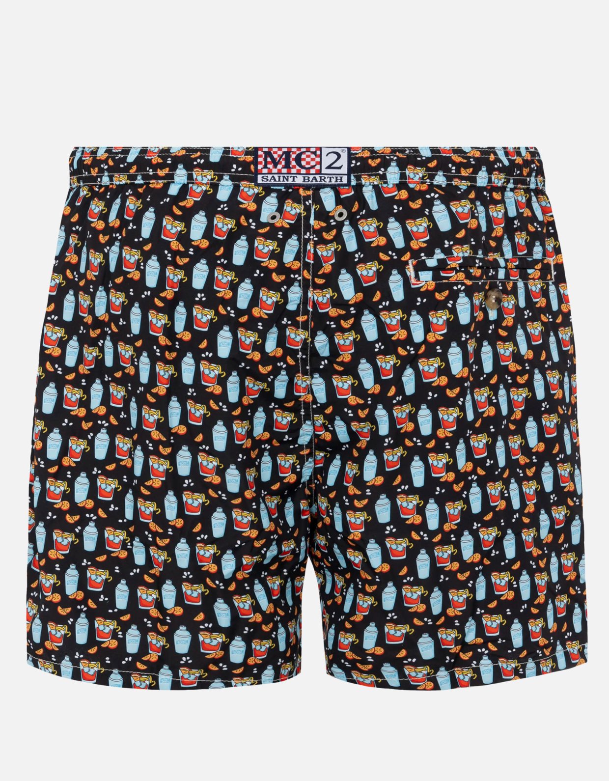 MC2 Saint Barth Lightweight fabric swim shorts lighting with negroni print