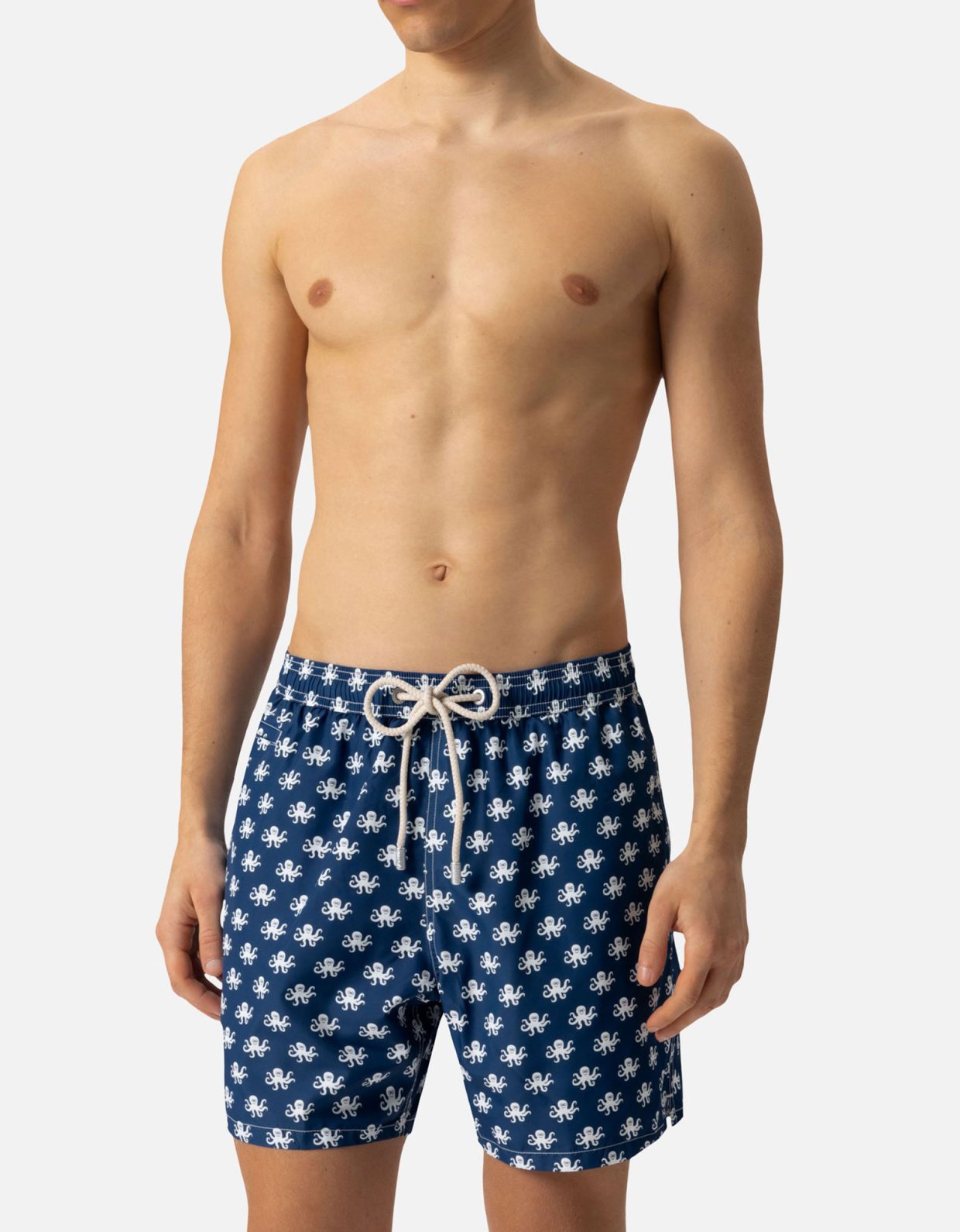 MC2 Saint Barth Lightweight fabric swim shorts lighting with octopus print