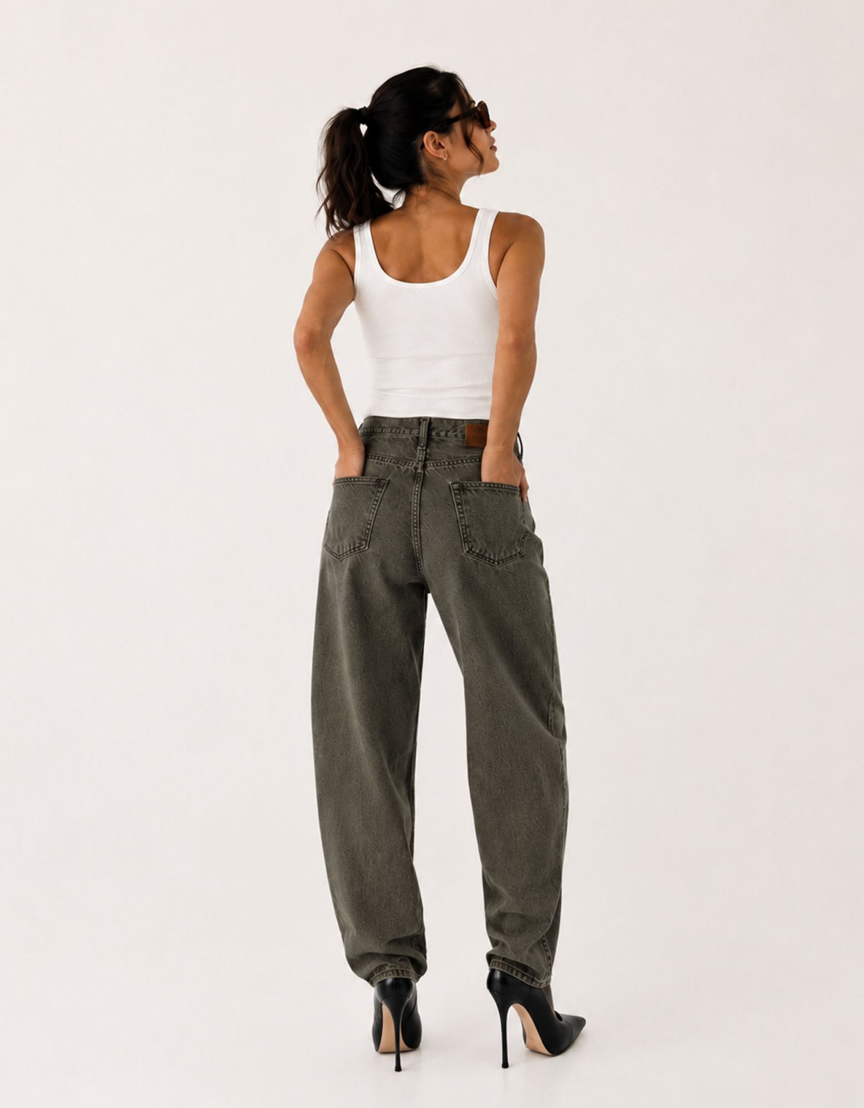 Sac Jeans Lima slouchy mold green denim pants