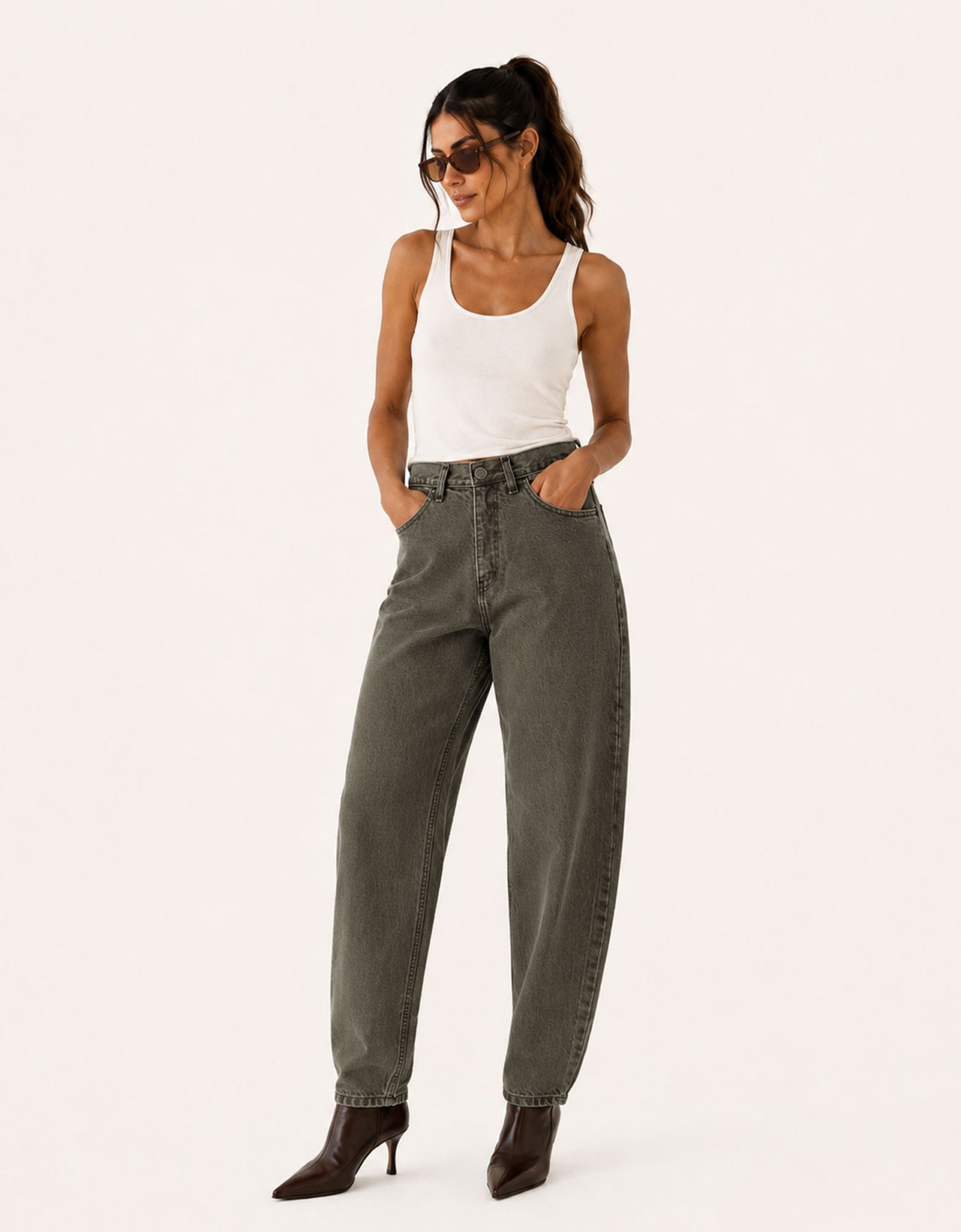 Sac Jeans Lima slouchy mold green denim pants