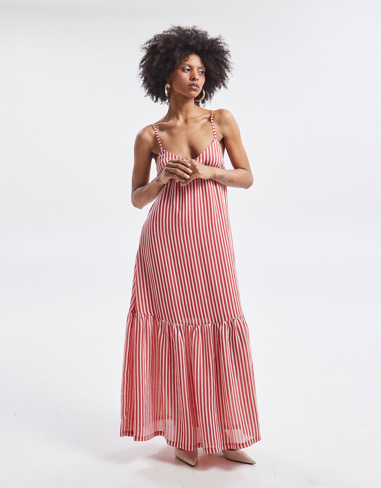 Ananke Clothing Liora stripped dress red
