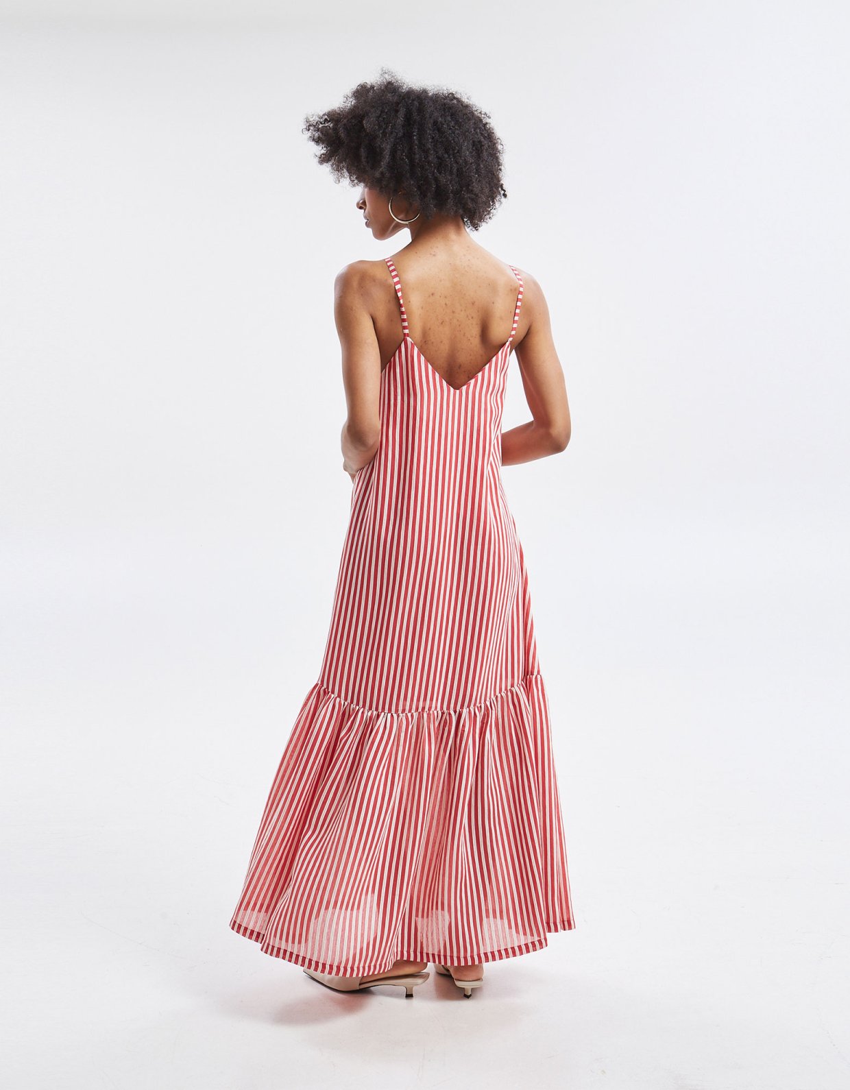 Ananke Clothing Liora stripped dress red