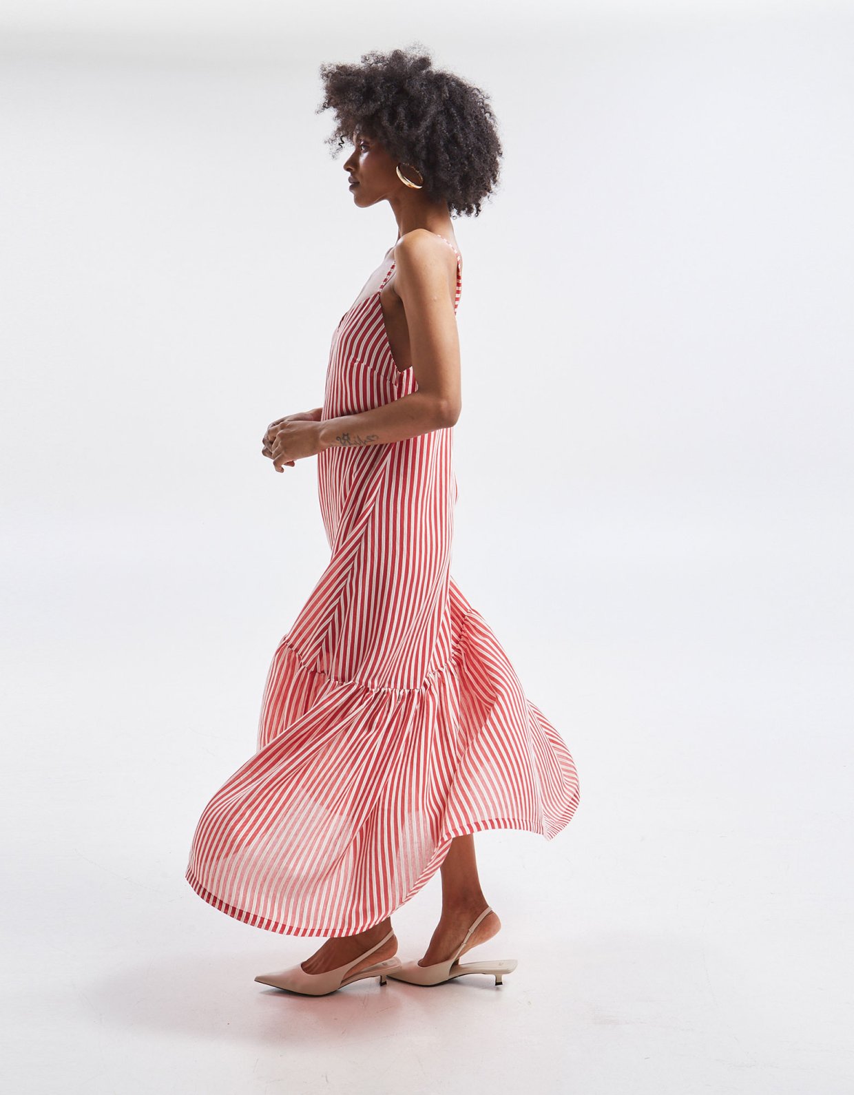 Ananke Clothing Liora stripped dress red