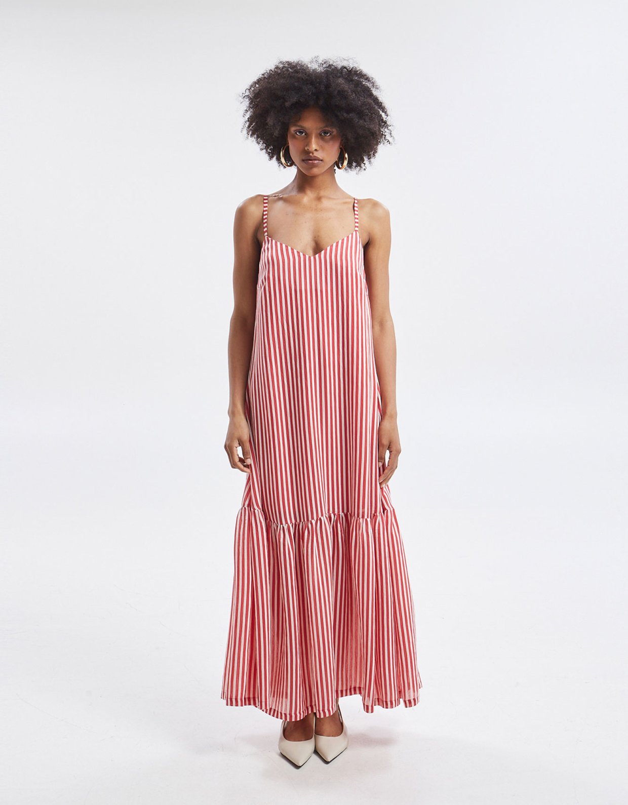 Ananke Clothing Liora stripped dress red