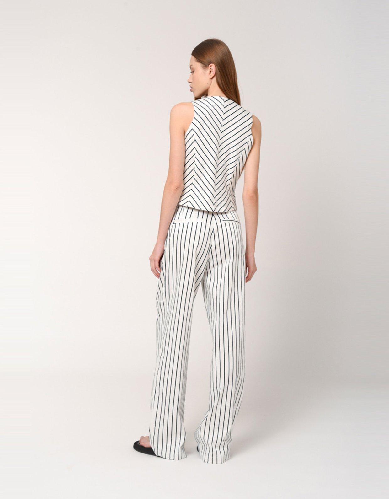 Sunset go Milana white & black stripped trousers