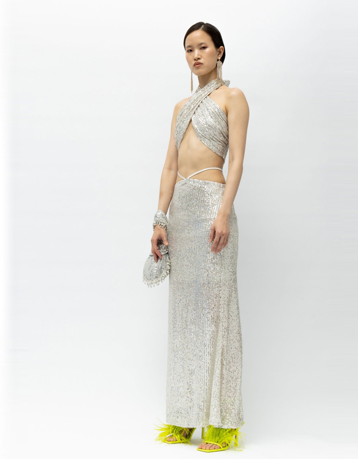 Mallory the label Serena silver sequin skirt