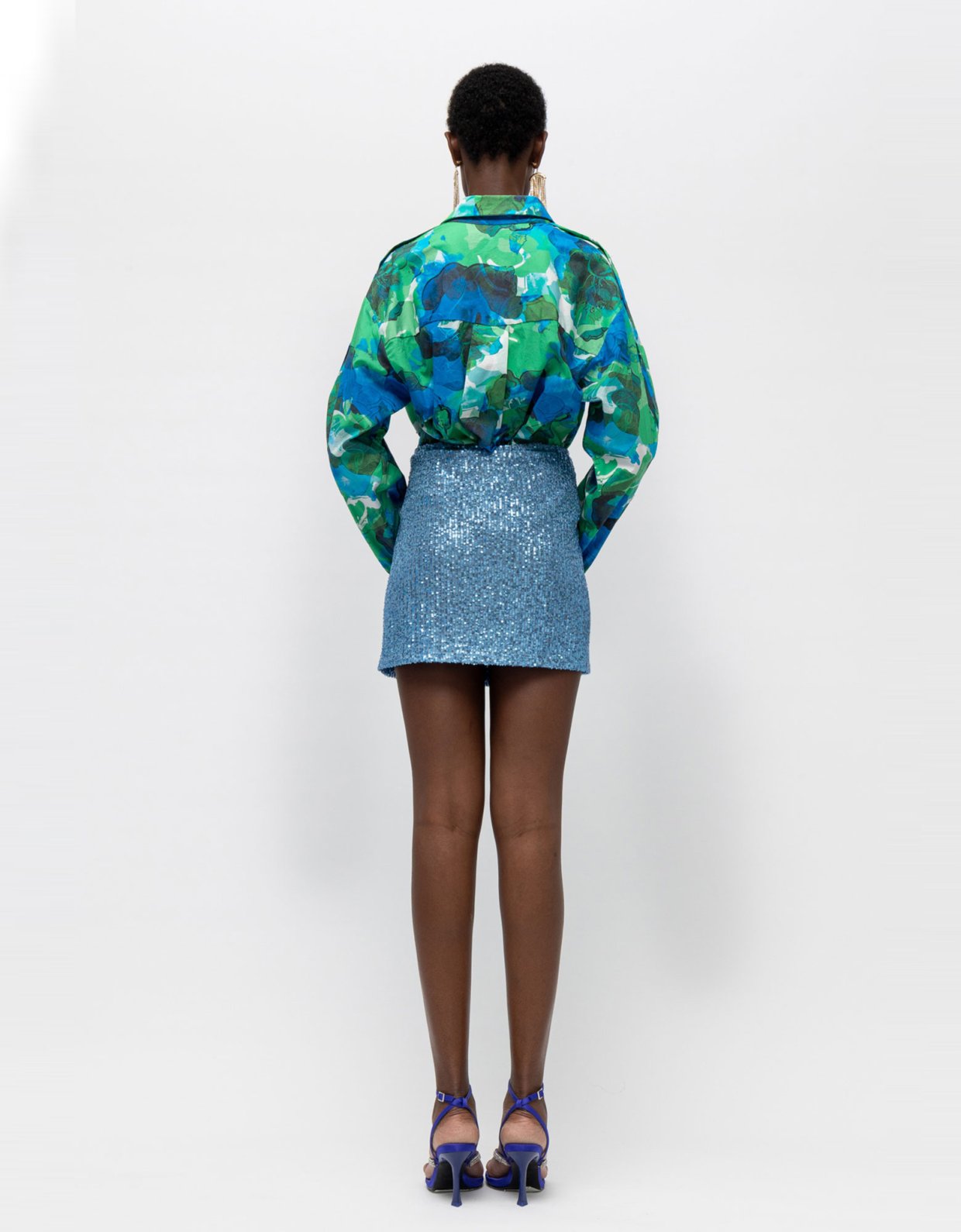 Mallory the label Khaia skirt sequin blue