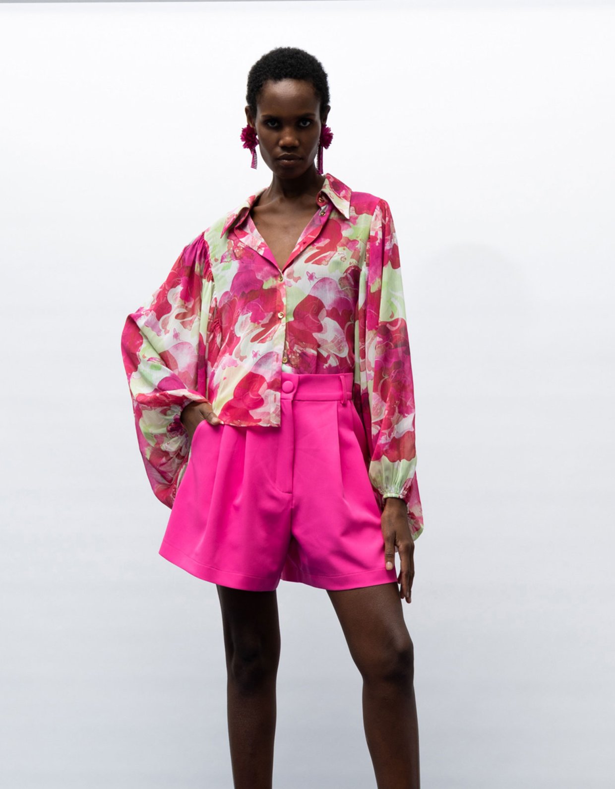 Mallory the label Miriam shirt pink floral