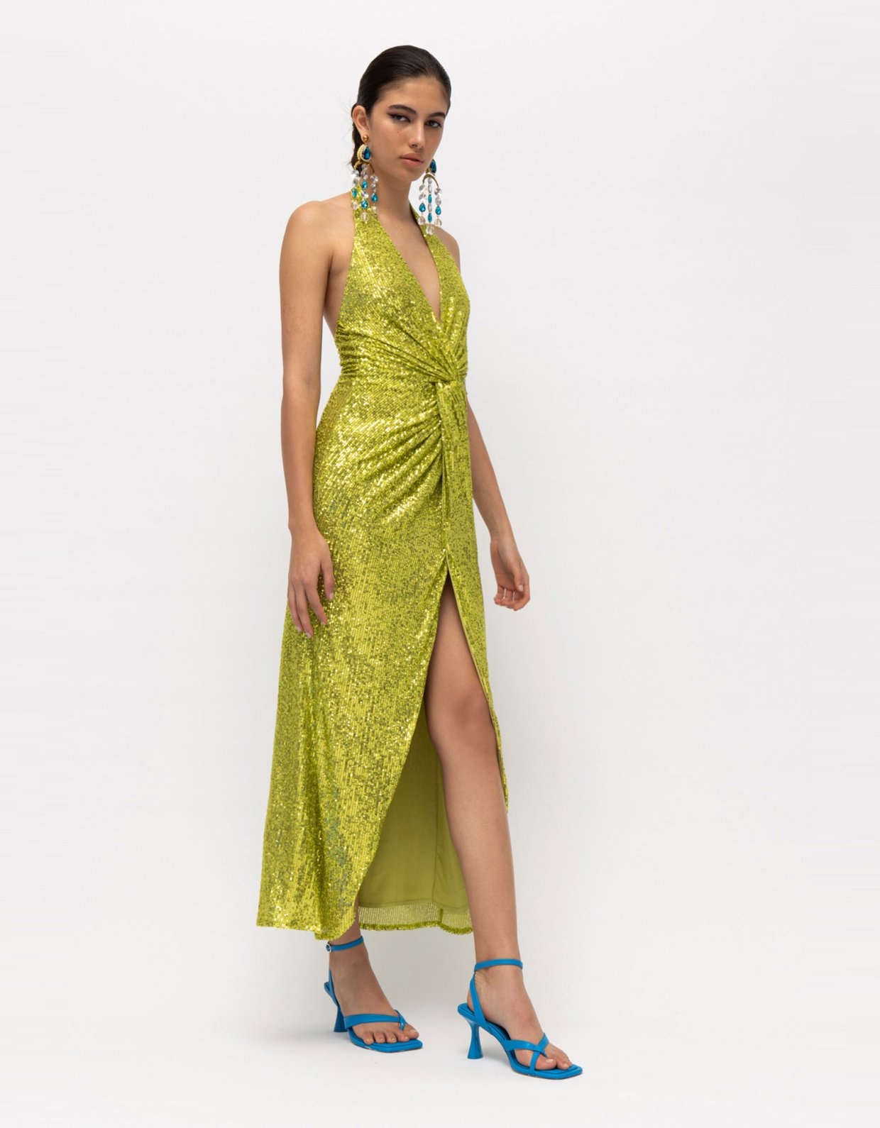 Mallory the label Ariel sequin dress lime