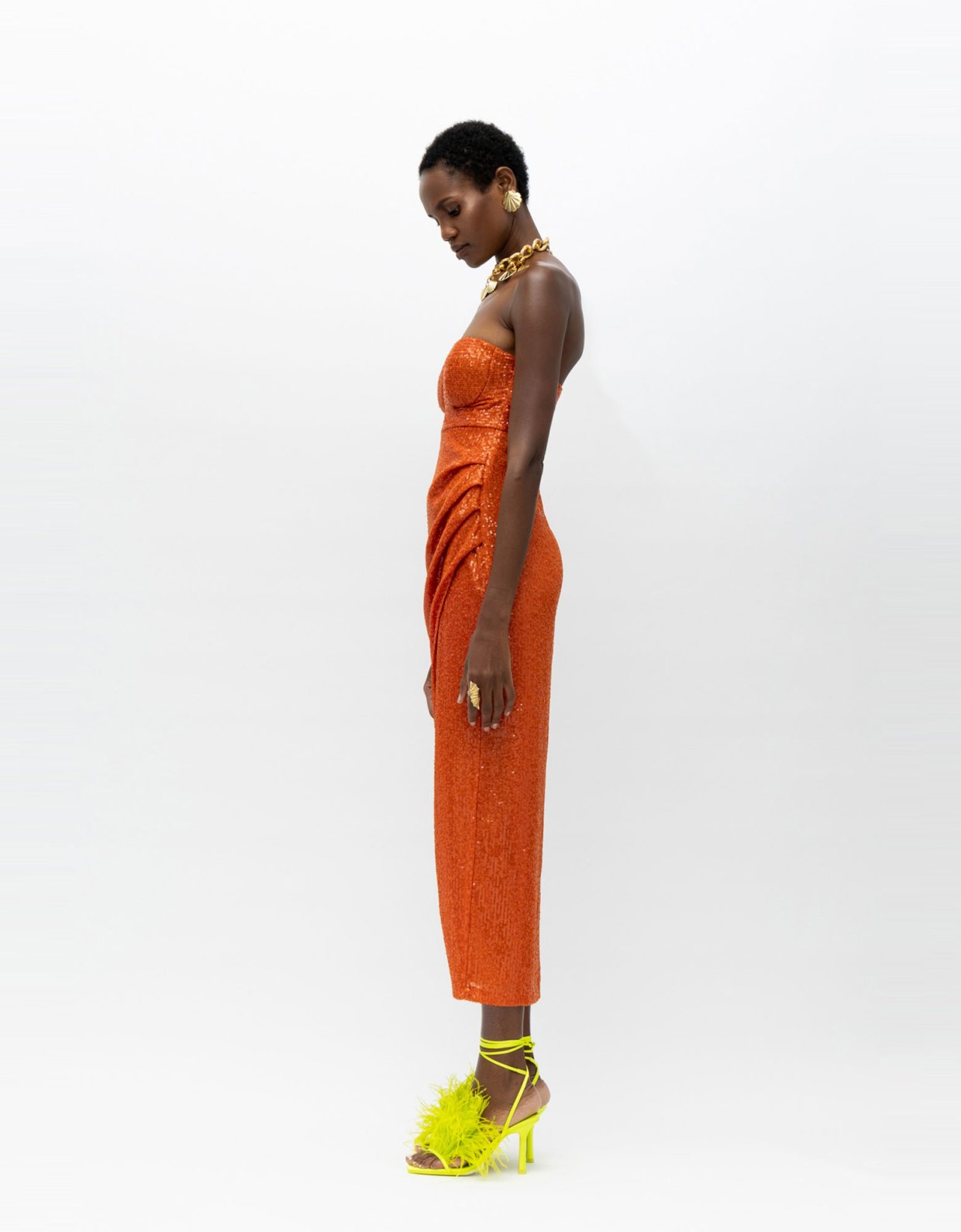 Mallory the label Ophelia sequin orange dress
