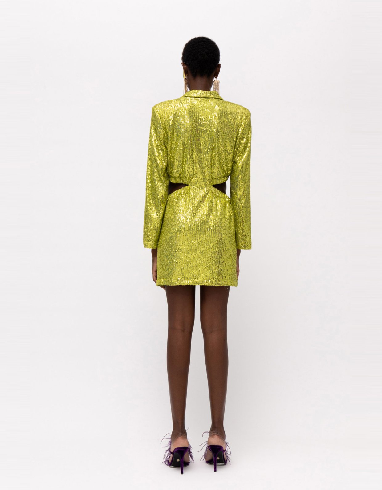 Mallory the label Hydra blazer sequin dress lime