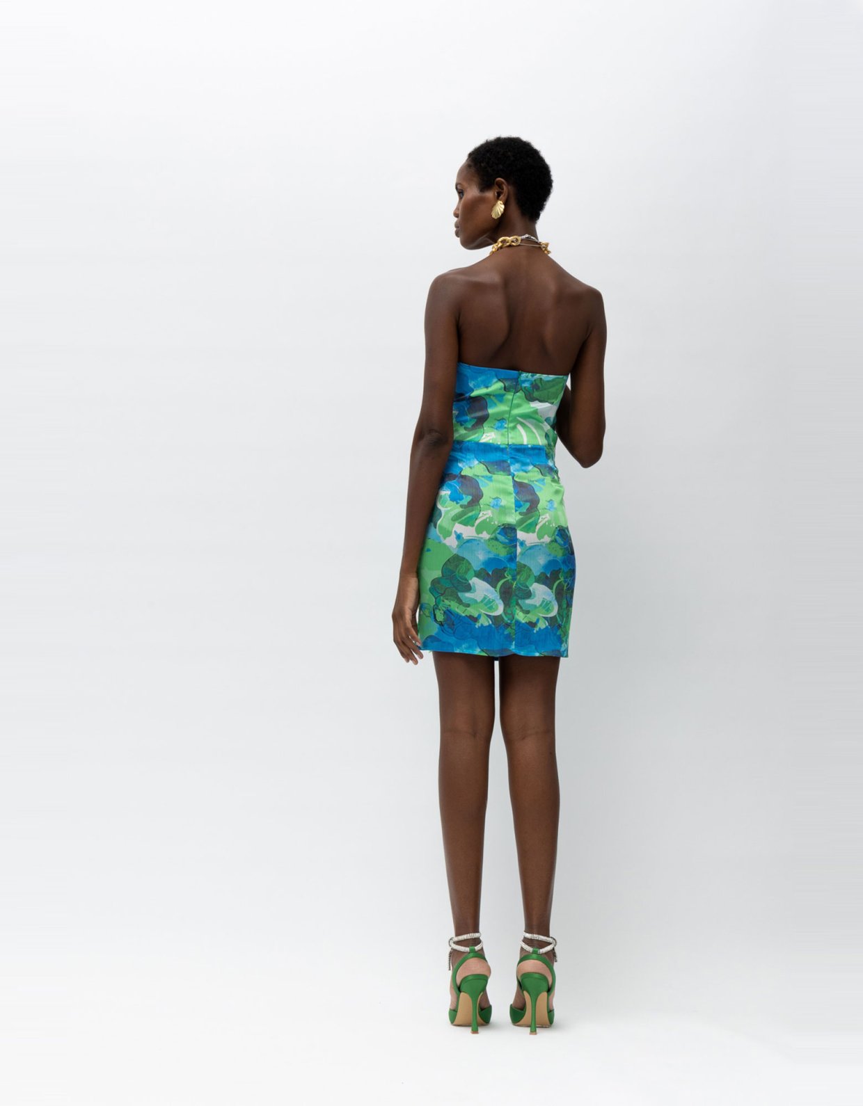 Mallory the label Moira dress blue print