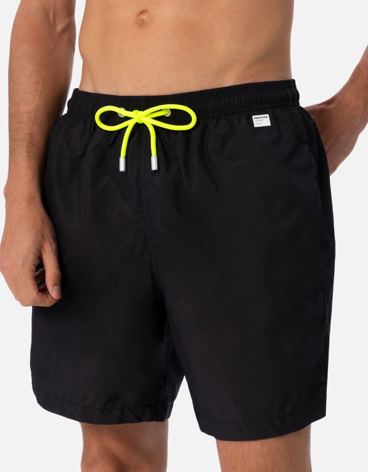 MC2 Saint Barth Man lightweight fabric black swim shorts lighting pantone