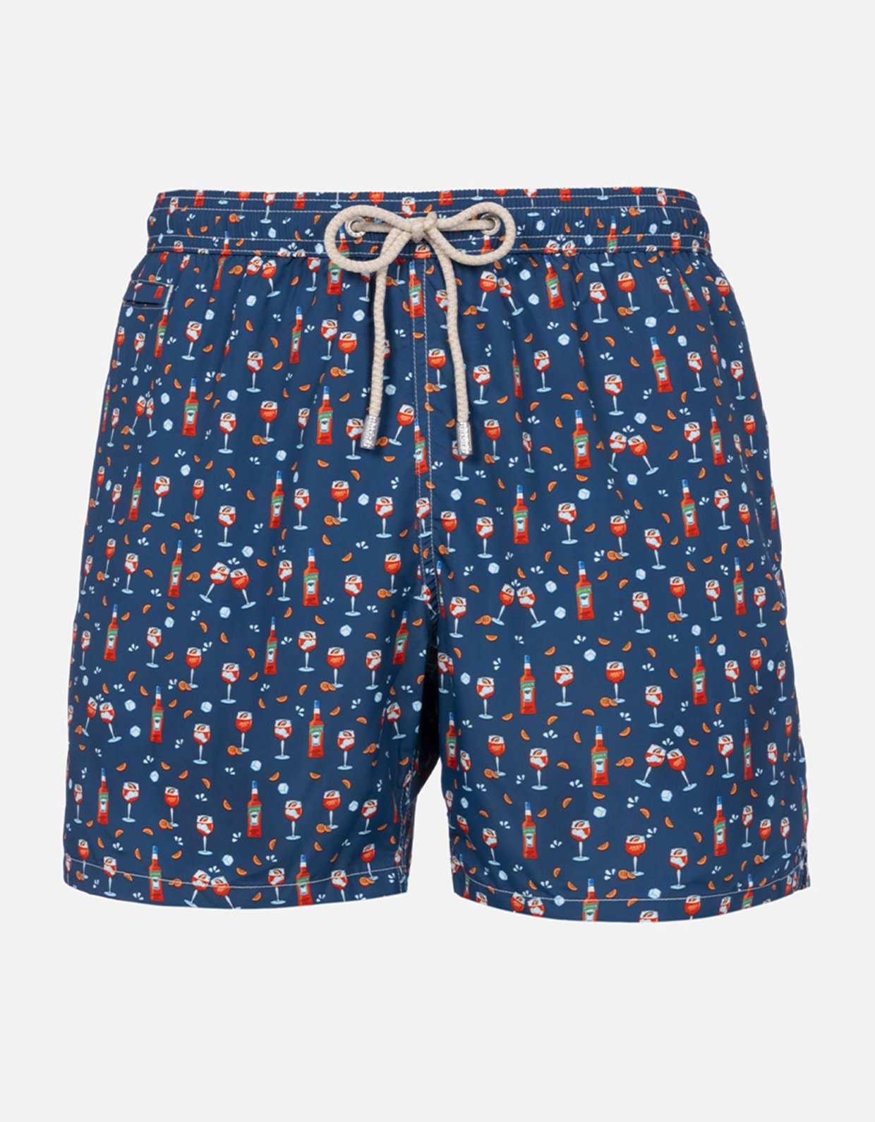 MC2 Saint Barth Man lightweight fabric swim shorts lighting micro fantasy with Aperol Spritz print