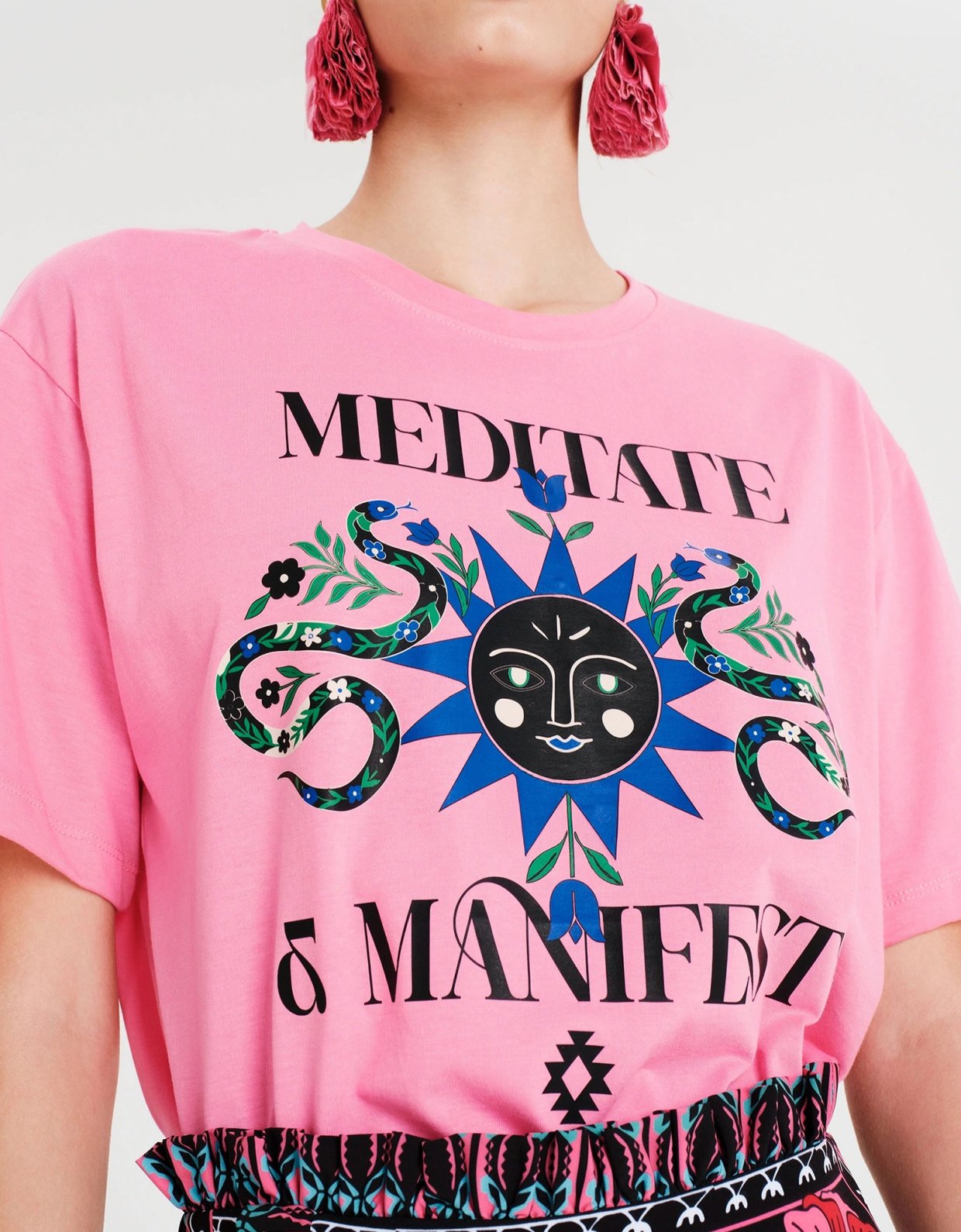 Peace and Chaos Manifestation t-shirt pink